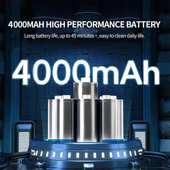 Compact cordless car vacuum cleaner charging on its dock. Lightweight and portable for convenient vehicle cleaning.