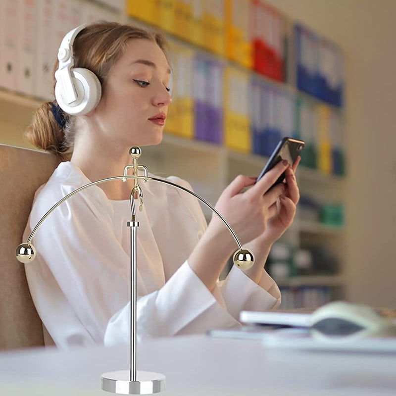 Durable stainless steel kinetic balance pendulum, an engaging physics toy for any desk.