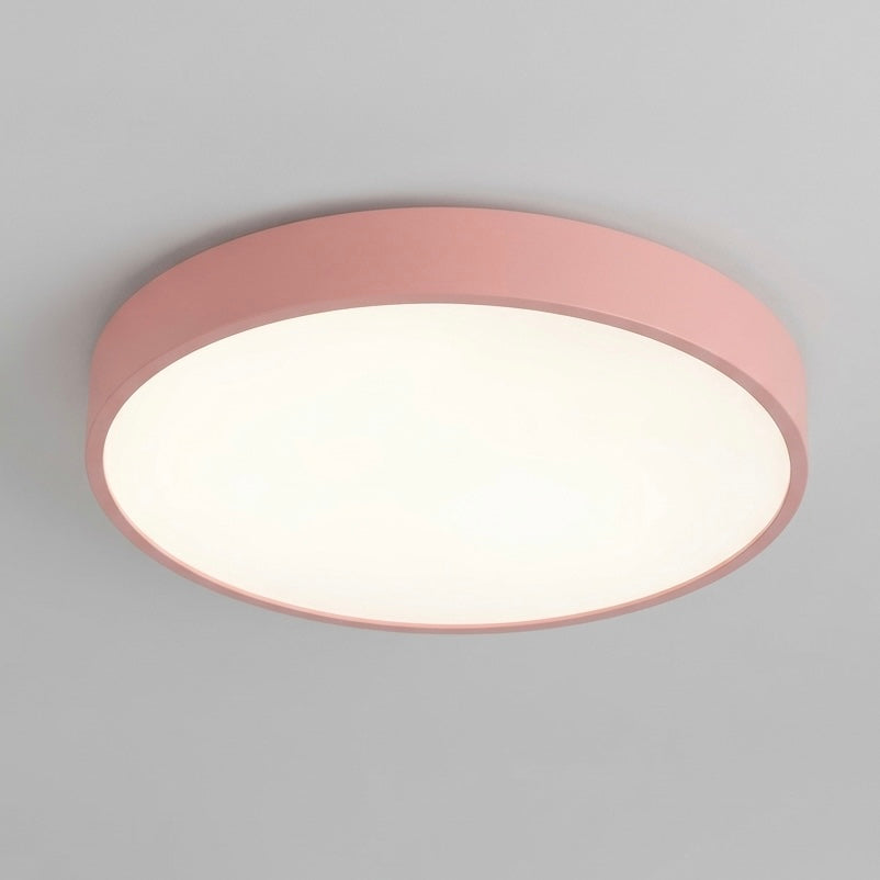 Round LED flush ceiling light, dimmable, ultra-slim for a seamless modern look and efficiency.