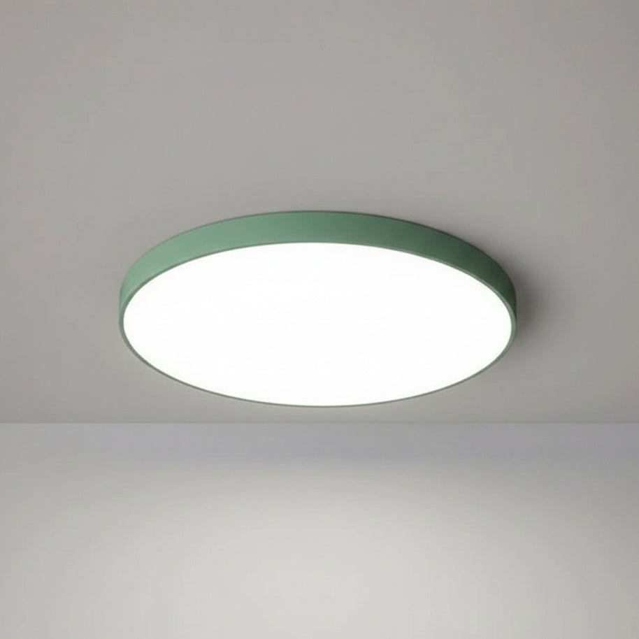 Dimmable LED flush ceiling light for modern home decor, energy-saving, sleek design.