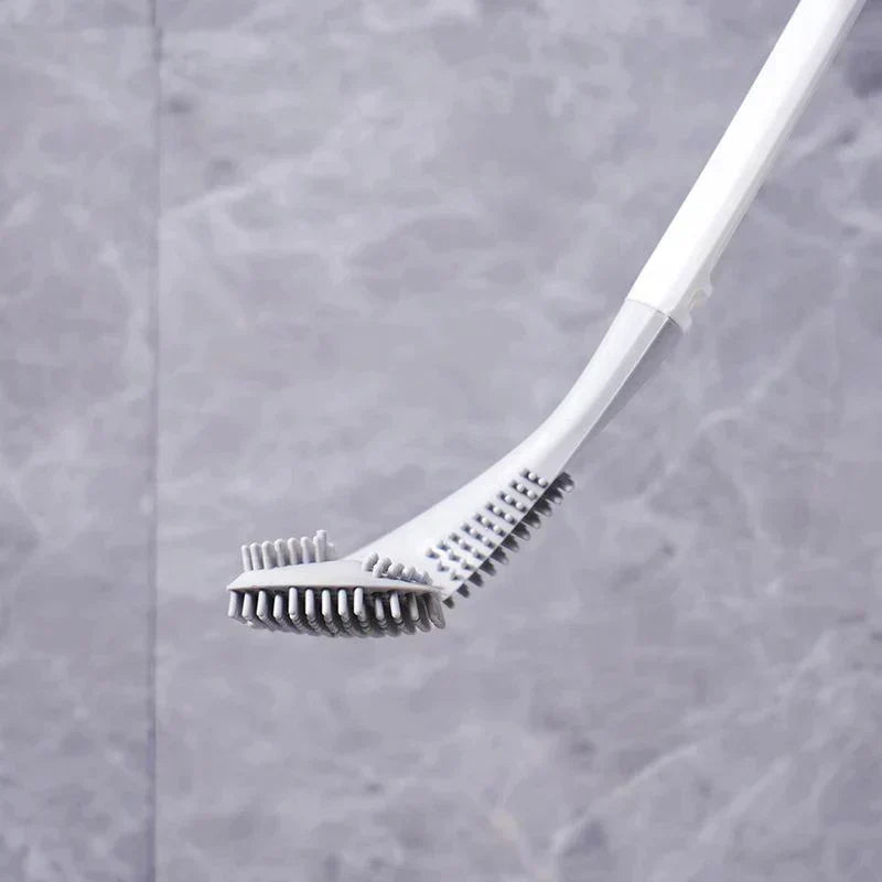 Complete smart toilet brush & wall mount set. TPR bristles ensure hygienic, drip-free deep cleaning in any bathroom.