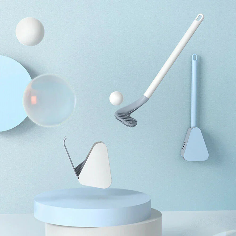 Durable smart toilet brush with TPR bristles & wall mount holder for long-lasting, hygienic deep bathroom cleaning.