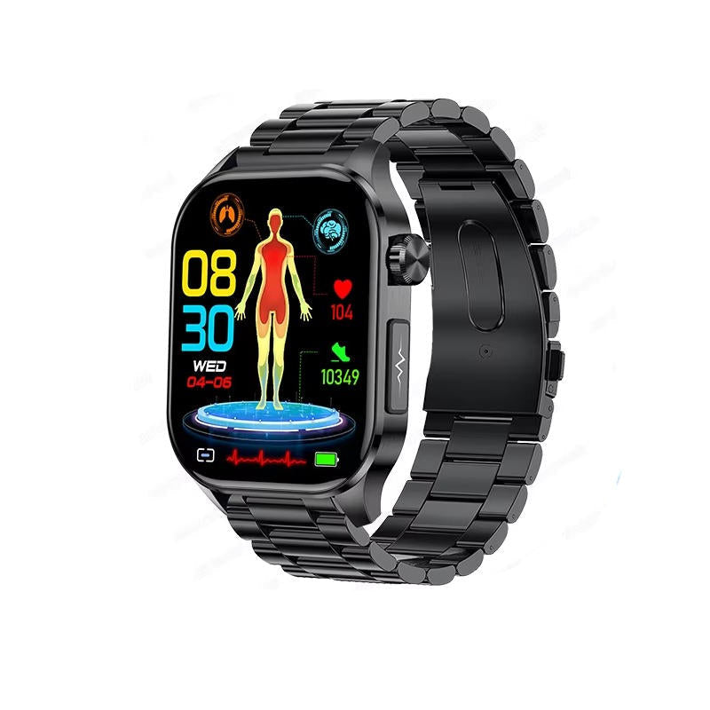 Smartwatch with health monitoring, Bluetooth calling, and SOS safety features for emergencies.