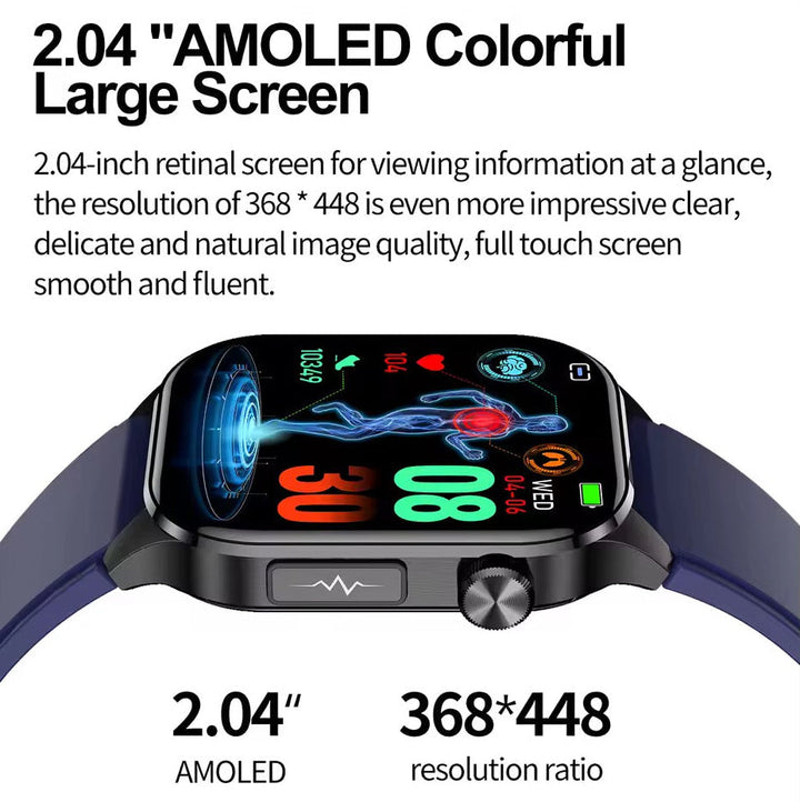 Waterproof fitness smartwatch: heart rate, blood pressure & activity tracker.
