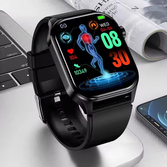 Bluetooth smartwatch for calls, extensive fitness tracking, and comprehensive health data.