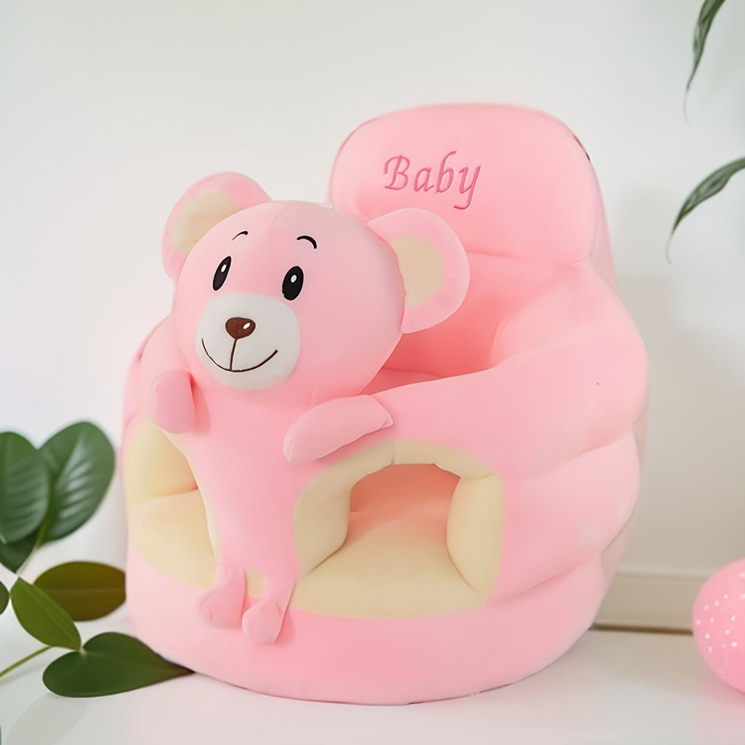 Ergonomic soft baby chair, provides gentle support for infant's first sitting experiences and comfort.