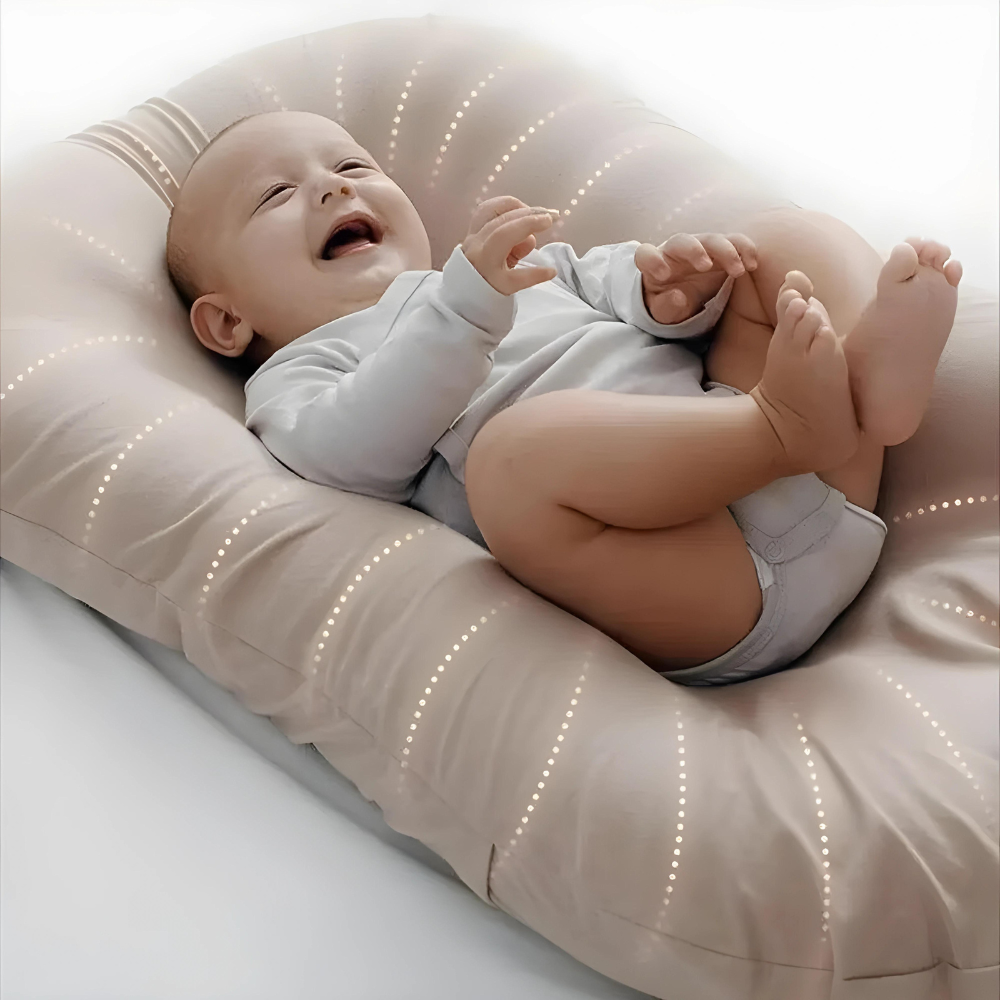 Soft, breathable baby orthopedic support pillow for infant neck and head comfort. Hypoallergenic cotton blend.