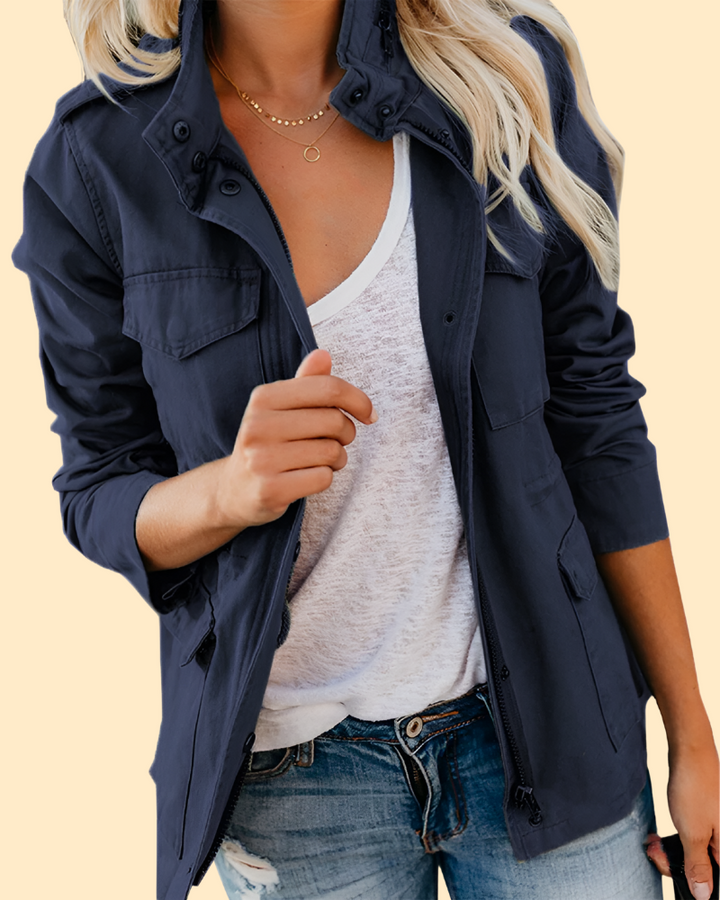 Versatile women's soft denim jacket, perfect casual outerwear for spring & autumn everyday style.