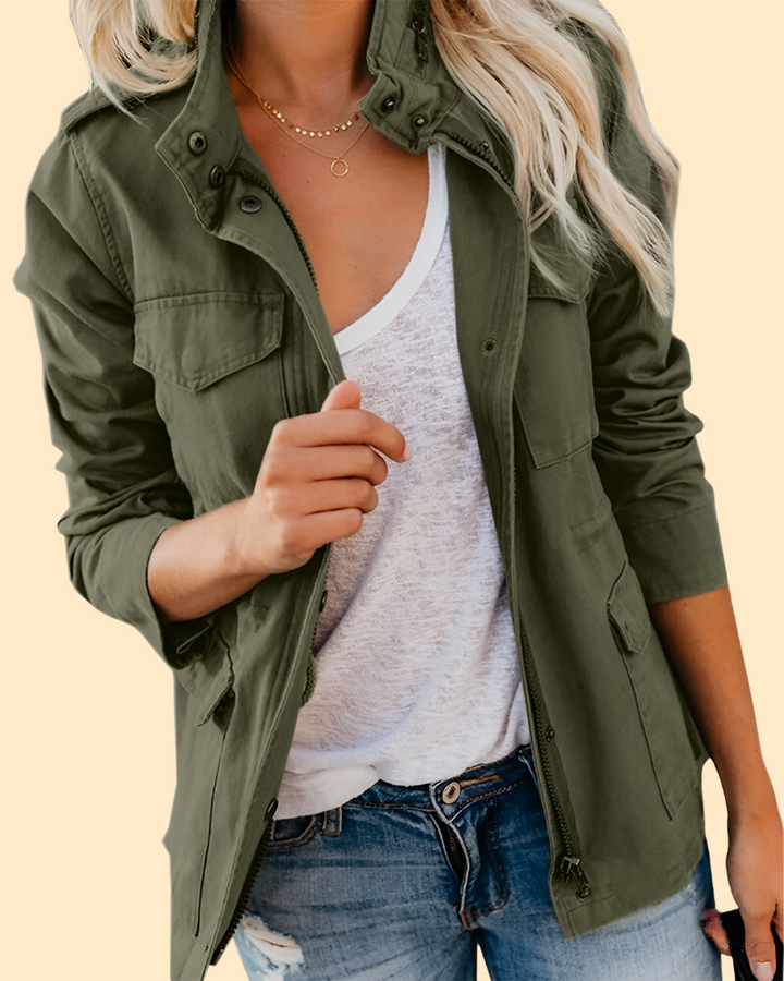 Effortless women's soft denim jacket, a comfortable and stylish layering piece for casual outfits.