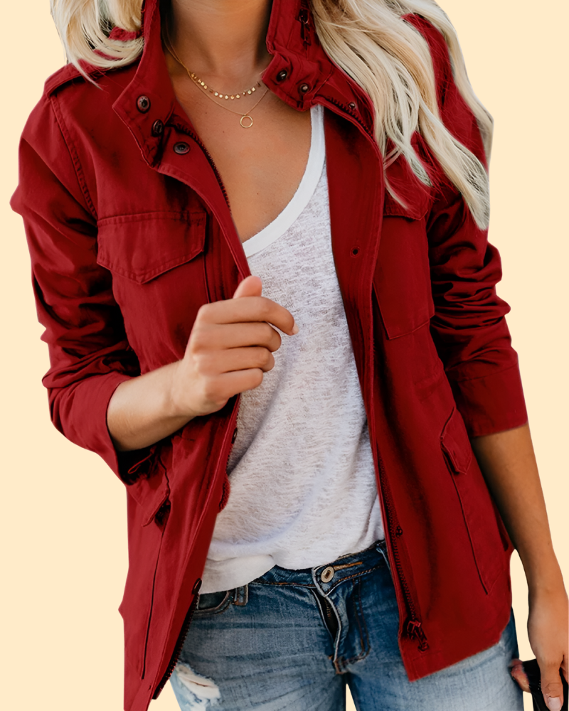Stylish women's soft denim jacket, comfortable casual outerwear for versatile everyday fashion.