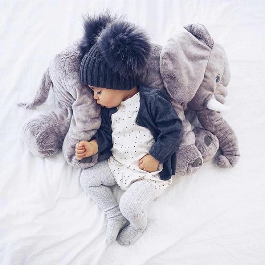 Comfortable soft elephant baby pillow for infants & toddlers.