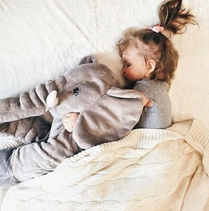 Elephant baby pillow for sweet dreams, soft and comforting sleep.