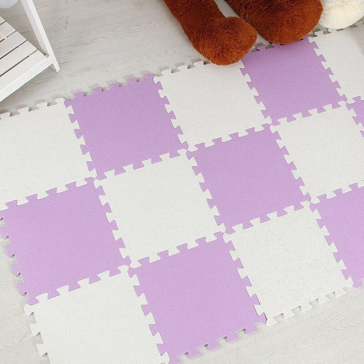Multi-purpose interlocking foam mats for both exercise and kids' play areas.