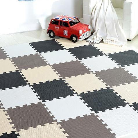 Durable interlocking exercise mats, great for home workouts or a padded kids' play area.