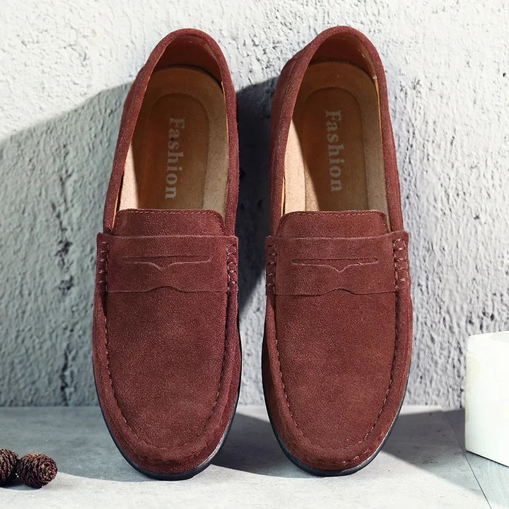 Stylish men's fashion loafers, designed for versatility. Comfortable slip-on footwear suitable for many outfits.
