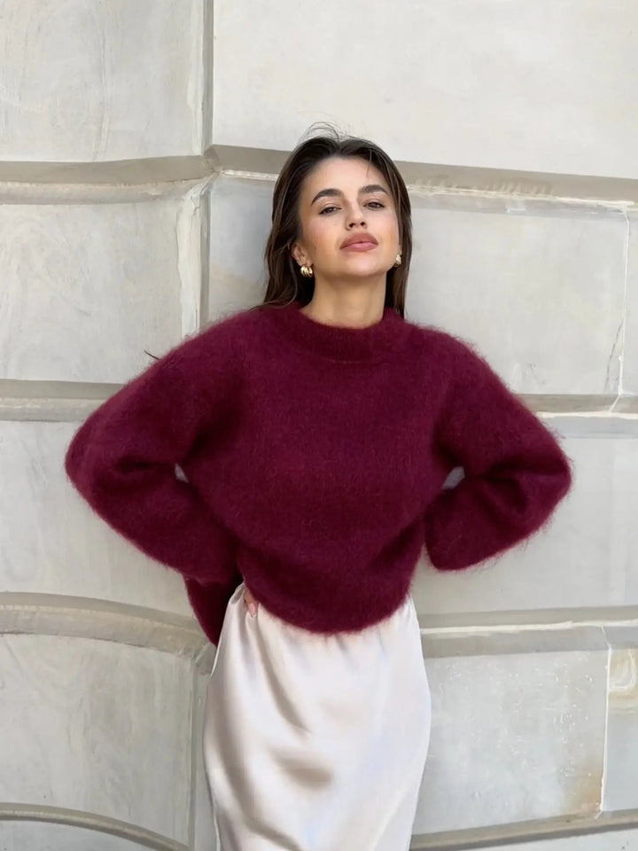 Soft oversized knit jumper for women, perfect for effortless casual chic winter layering.