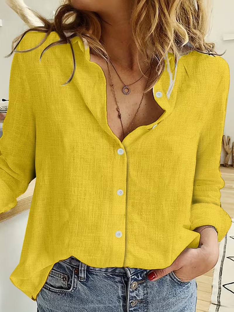Essential comfortable women's long sleeve loose fit casual top, perfect for relaxed everyday wear.