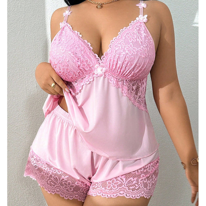 Comfortable women's shorts pyjama bottom with pretty lace detail and elastic waist.