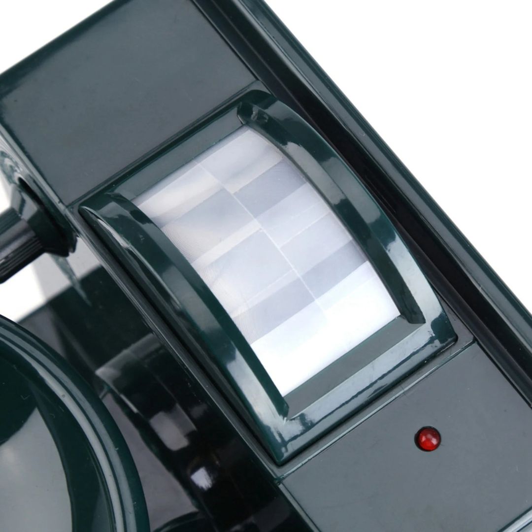 Eco-friendly solar bird repeller, motion sensor activated for garden pest & animal deterrent.