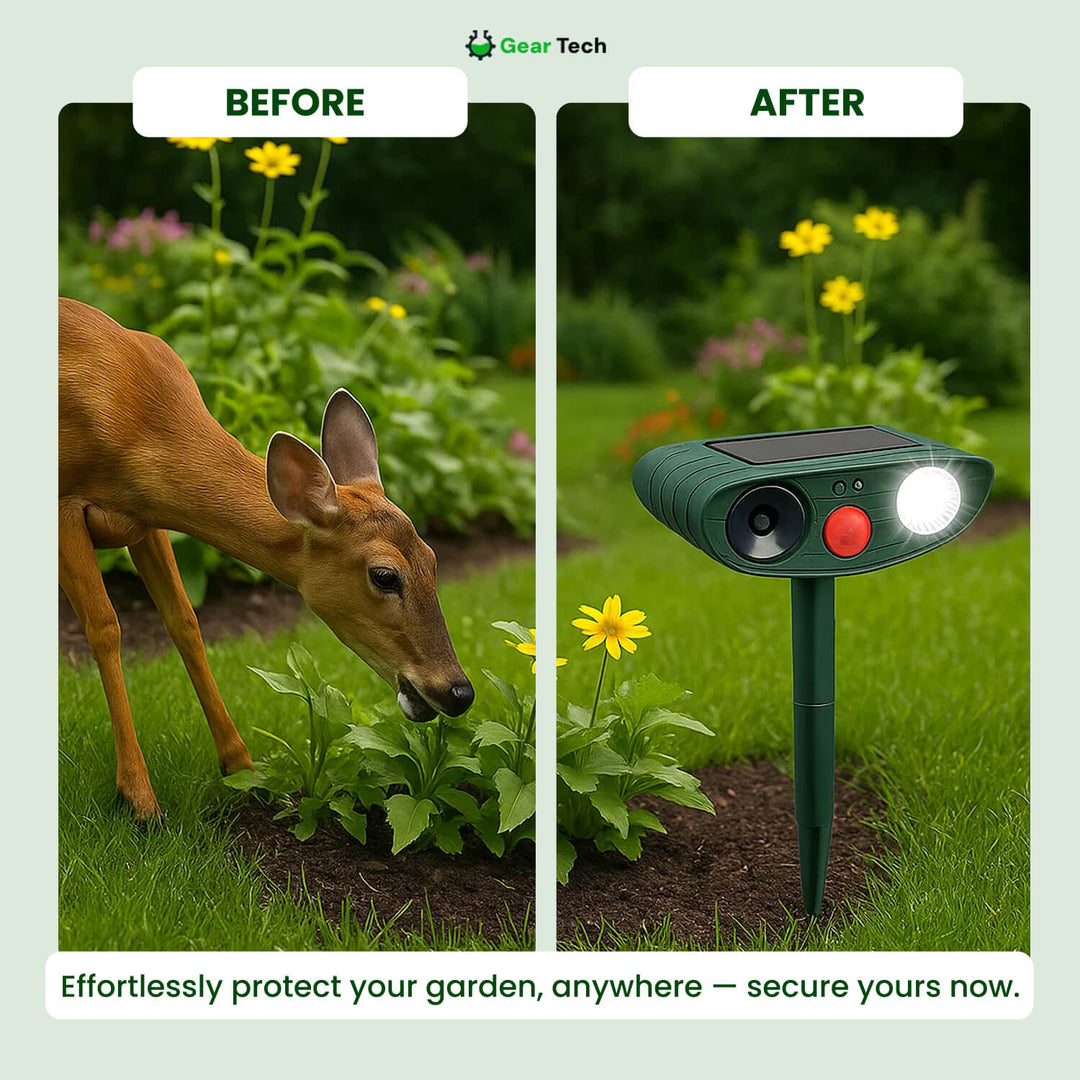 Advanced solar deer & animal repeller for garden security.