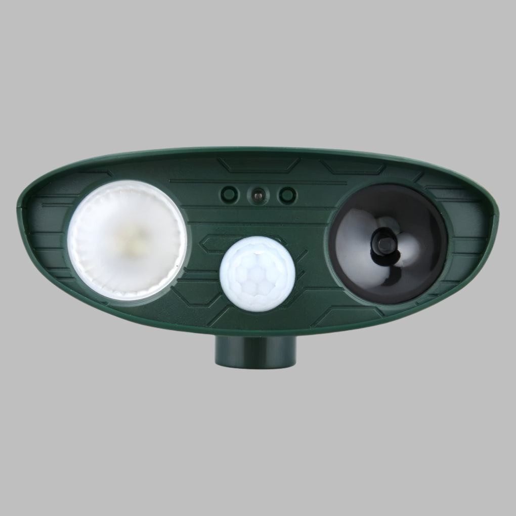 Eco-friendly solar-powered ultrasonic rabbit repeller, providing humane garden protection.