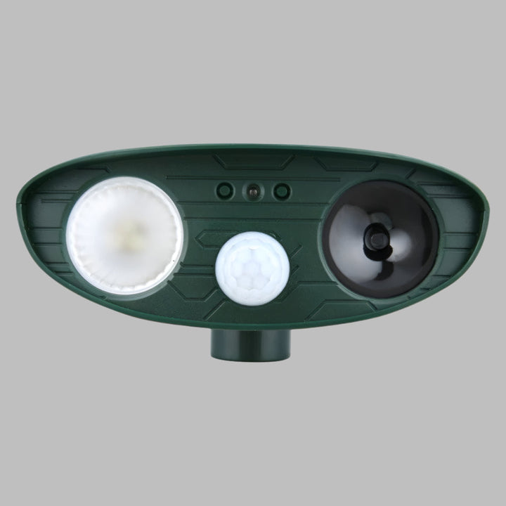 Eco-friendly solar-powered ultrasonic rabbit repeller, providing humane garden protection.