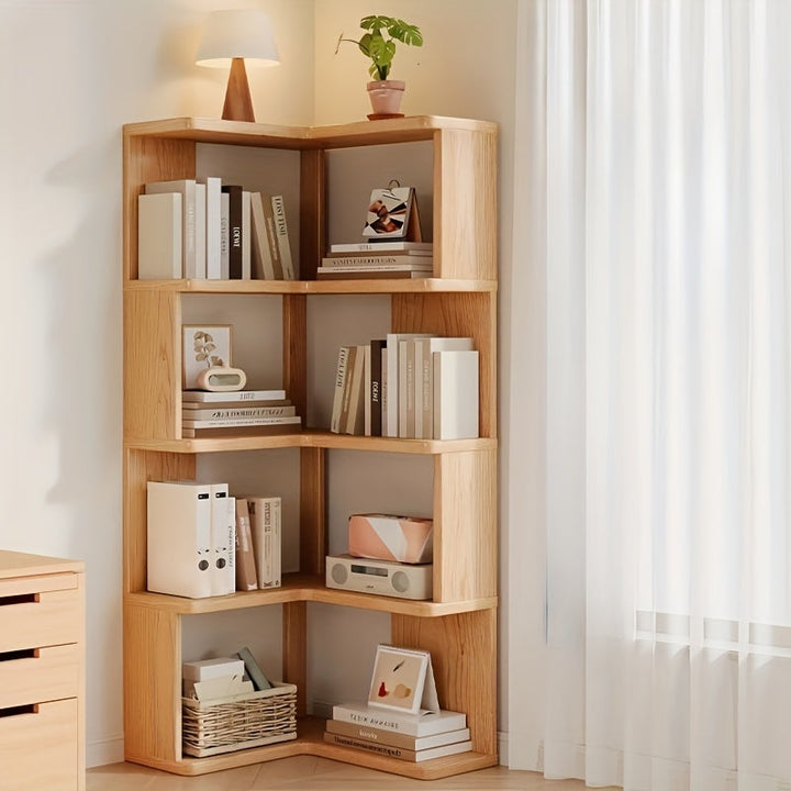 Stylish solid wood corner cabinet, compact design. Practical room organizer & decorative shelf for living areas.