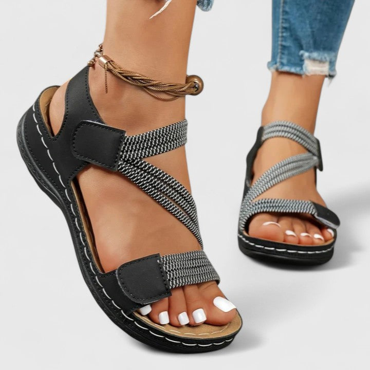 Health sandals for women, providing orthopedic arch support & posture correction for foot pain relief.