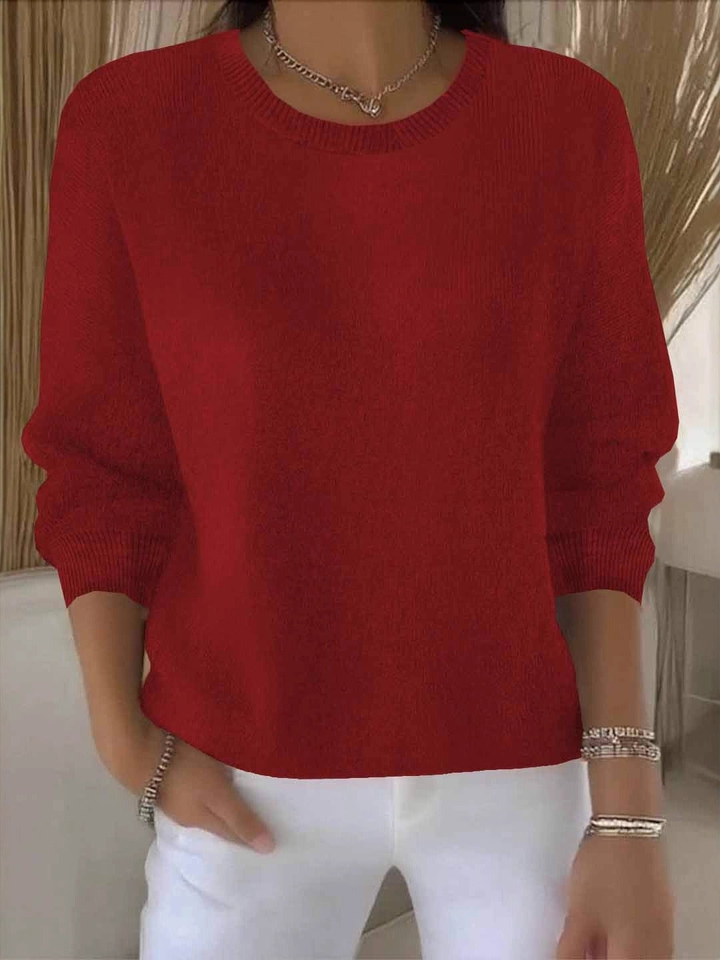 Fall fashion women's sophisticated sweater, a cozy long-sleeve top for elegant comfort & versatility.