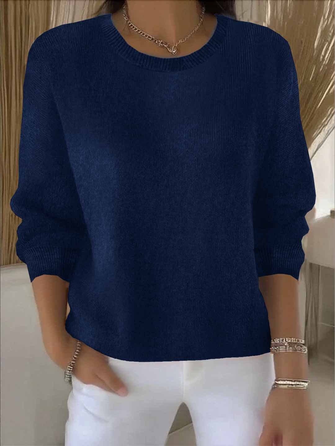 Stylish women's sweater, a sophisticated long-sleeve design offering elegant comfort for fall & winter.