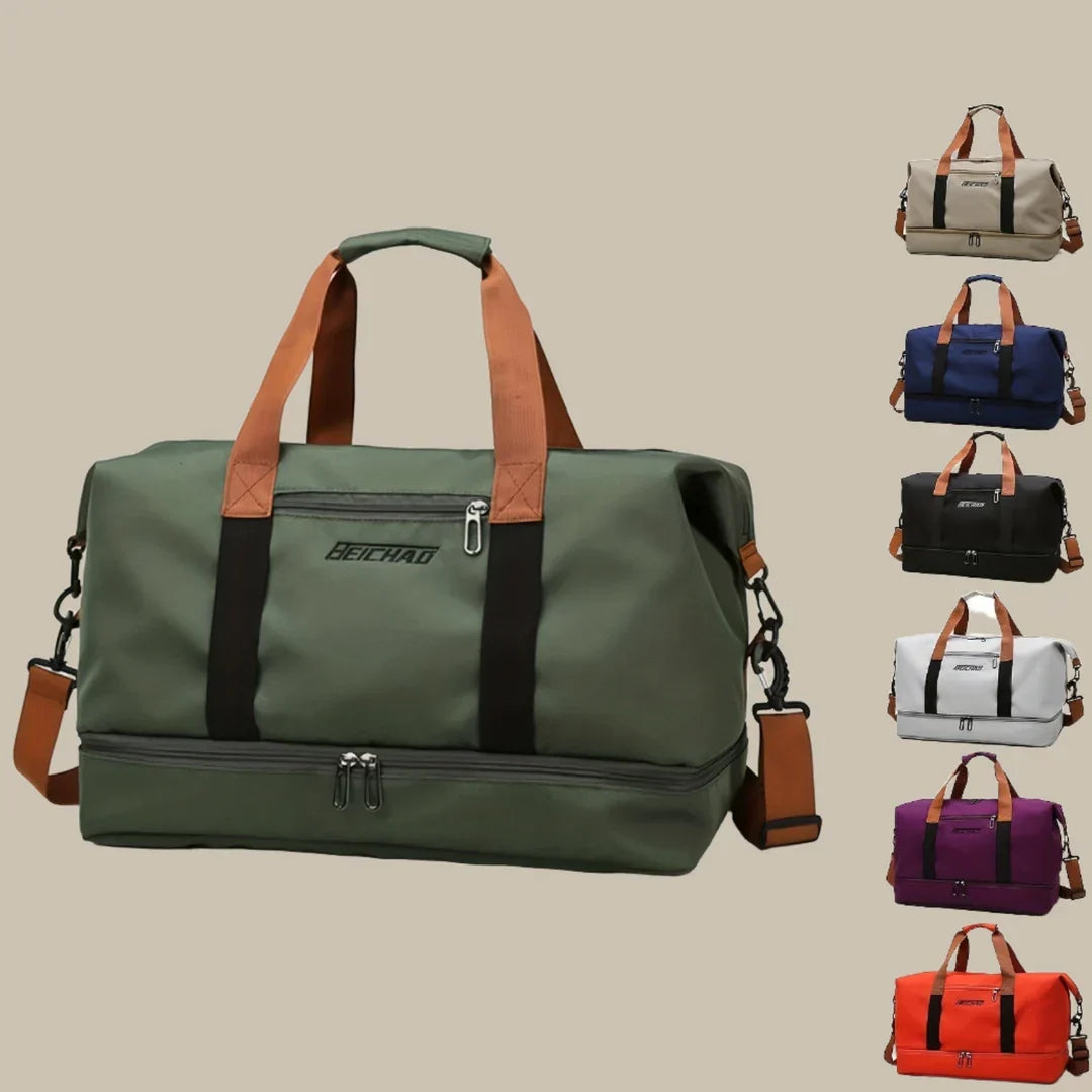 Spacious & stylish men's travel duffel bag in multi-color, perfect for weekend trips and everyday use.