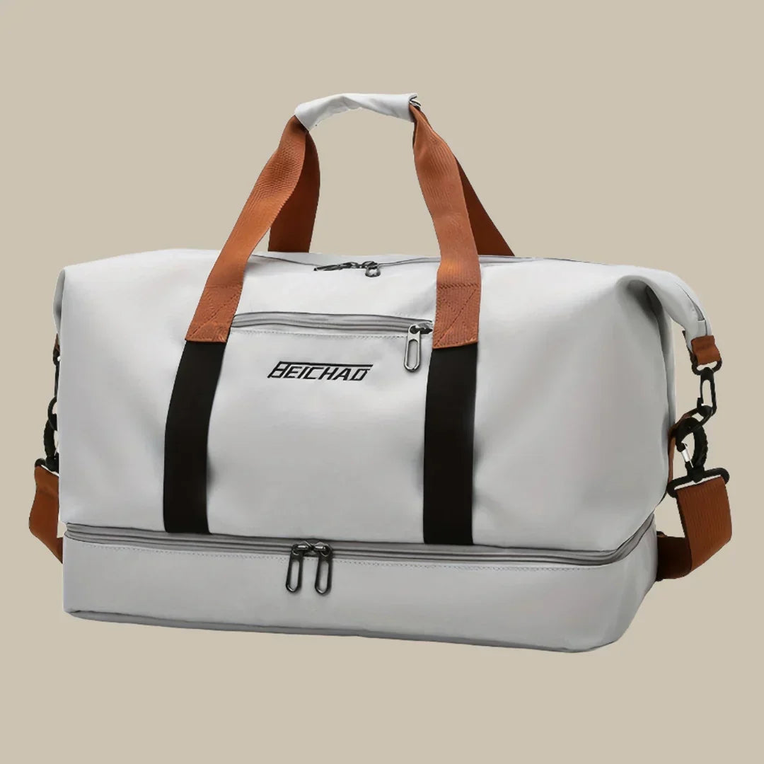 Carry all essentials in this spacious men's travel duffel bag; durable, stylish & multi-color.