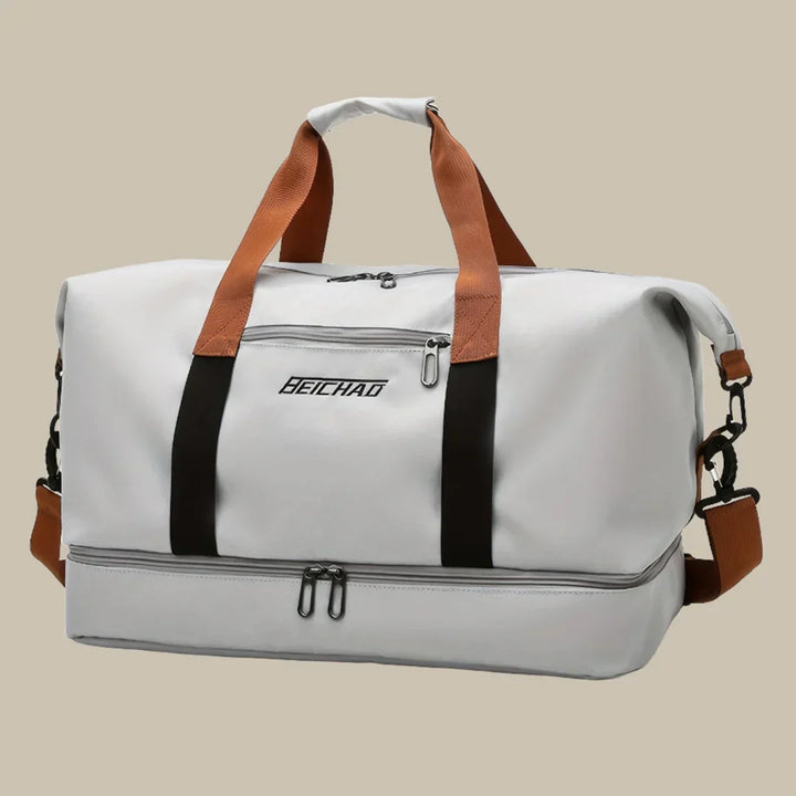 Carry all essentials in this spacious men's travel duffel bag; durable, stylish & multi-color.