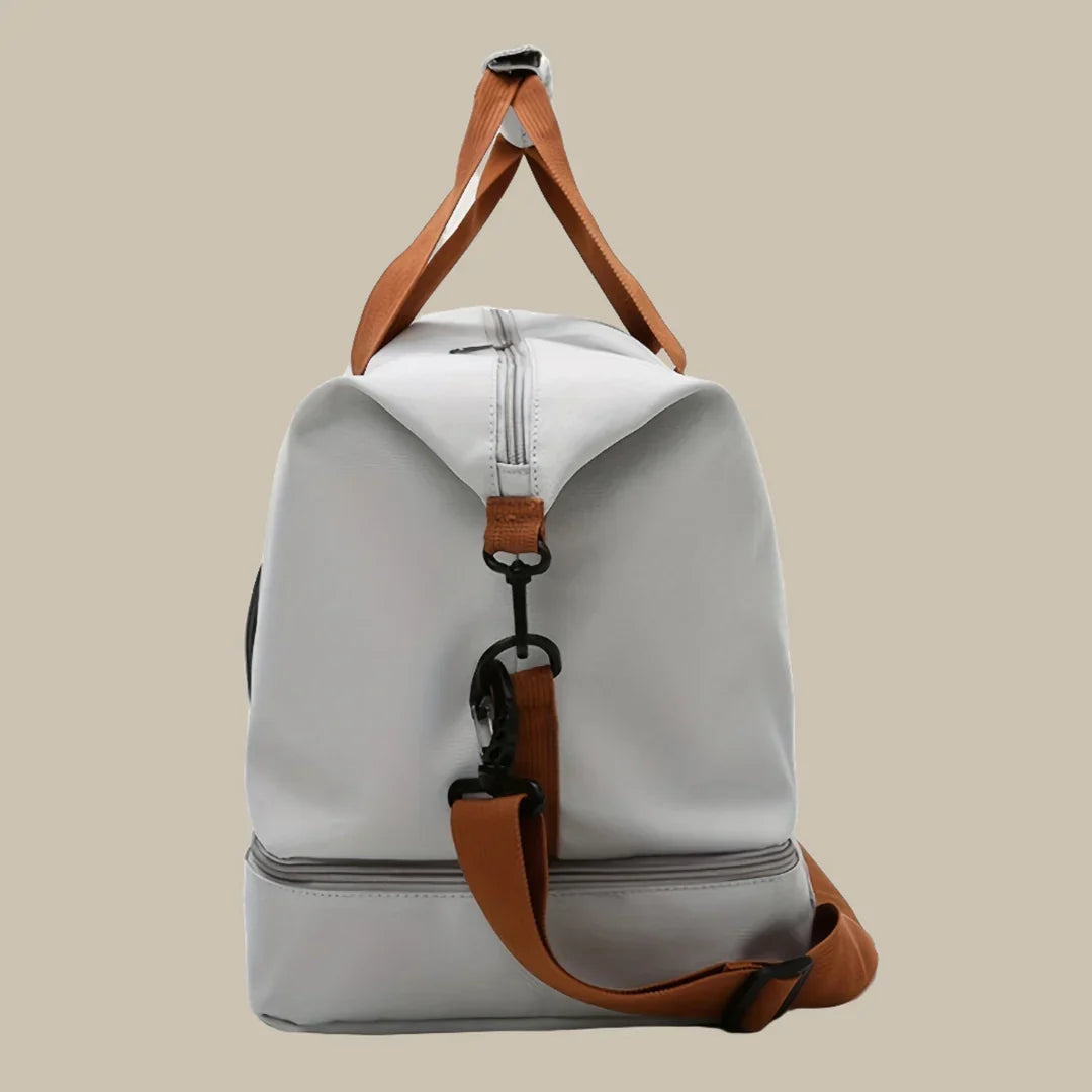 New stylish men's travel duffel bag, multi-color design, perfect as a durable weekend bag.