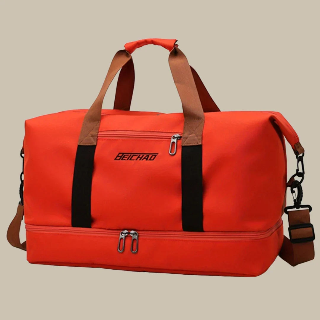 Spacious multi-color men's duffel bag for travel, gym, and everyday adventures, durable design.
