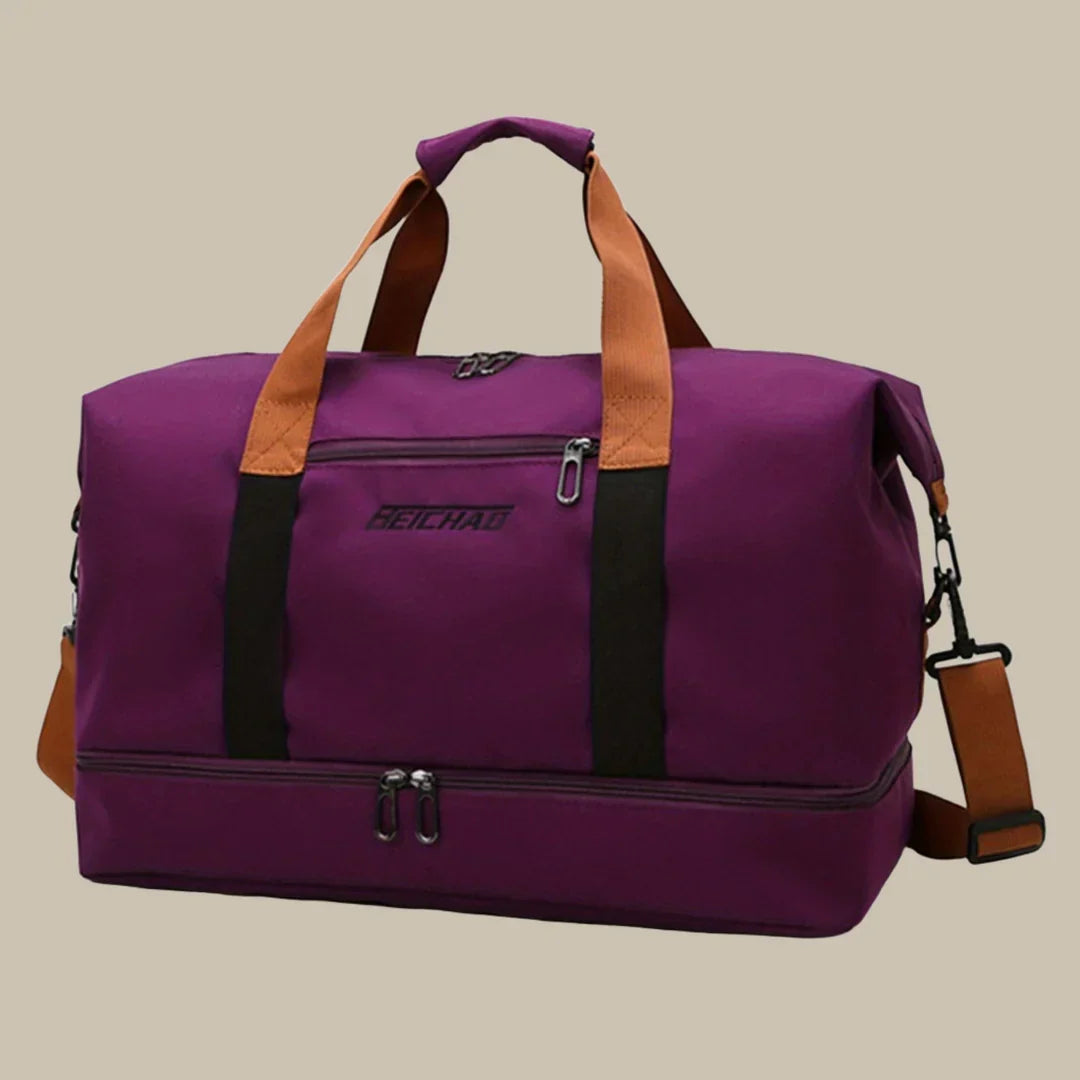 Premium men's travel duffel bag, a stylish and durable accessory for sports, gym & weekend travel.