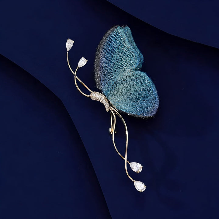Intricate sparkling crystal butterfly brooch, a stunning women's fashion accessory and decorative pin.
