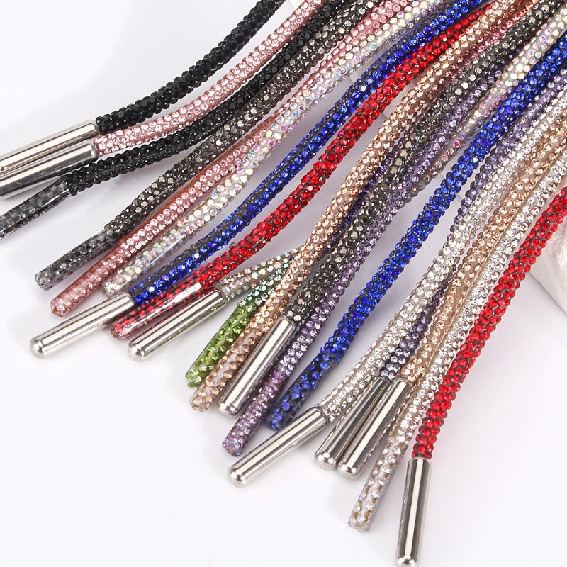 Sparkling crystal-studded lanyard, a chic unisex ID badge holder & key chain accessory for professional elegance.