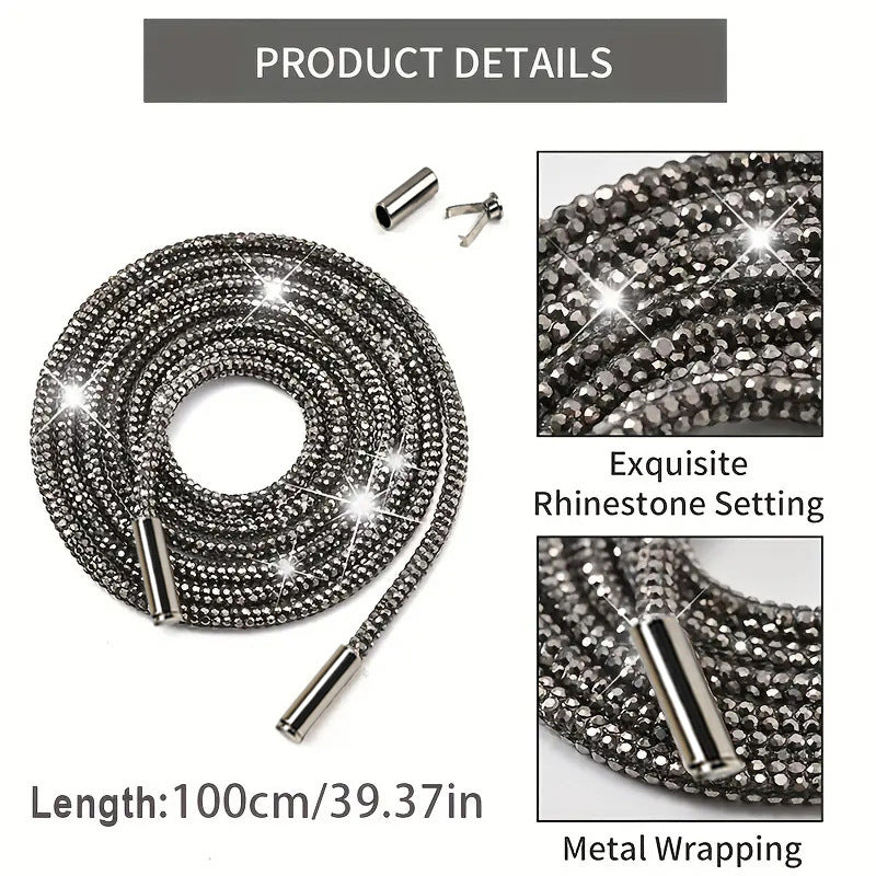 Stylish crystal-studded lanyard for ID badges, a professional & sparkling accessory for office or events.