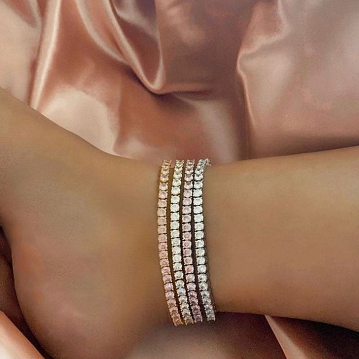 Sparkling crystal women's anklet bracelet, adjustable for a perfect fit. Elegant fashion accessory for her.