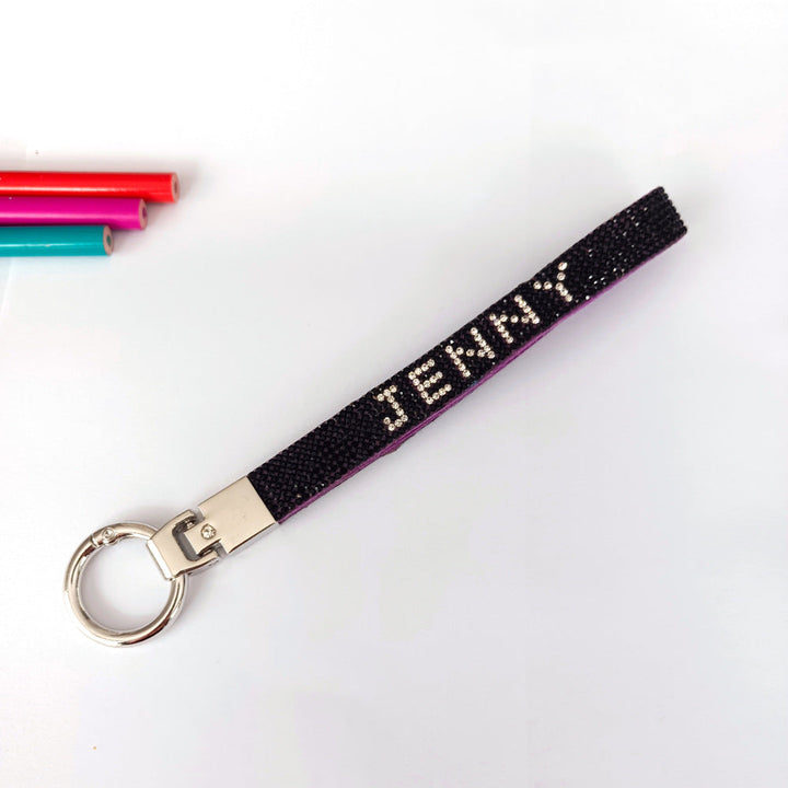 Premium 'I Love You' rhinestone keychain. Unisex stylish bag charm & key holder, perfect durable gift.