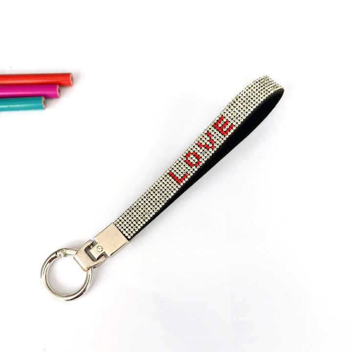 Elegant 'I Love You' rhinestone key holder. Sparkling, durable unisex keychain, a stylish love gift.