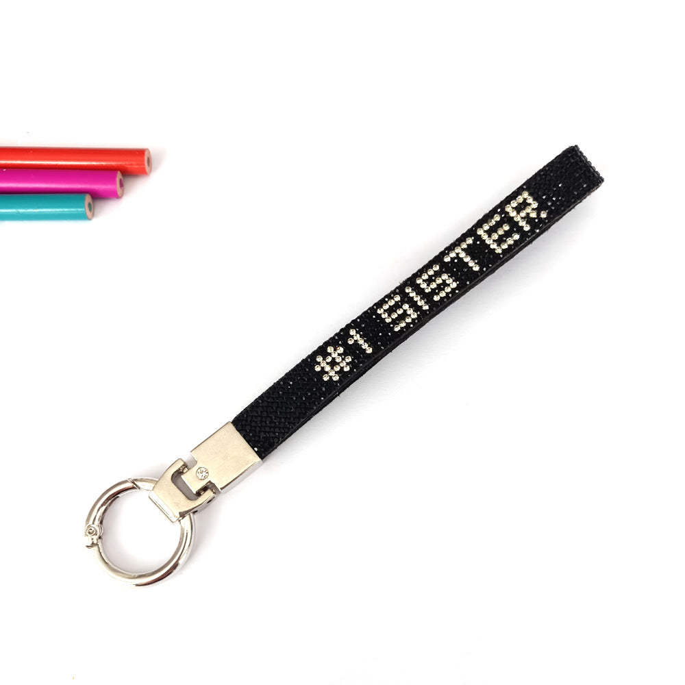 Perfect gift: 'I Love You' rhinestone keychain. Sparkling, durable accessory for keys, bags. Stylish & unisex.