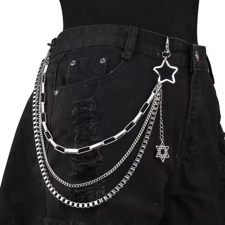 Shimmering star pendant chain, a trendy and stylish gift for bags or keys.