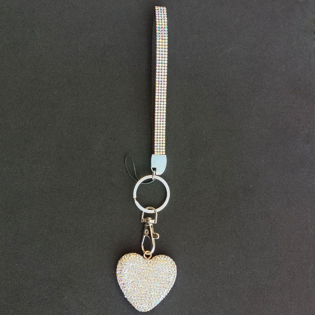 Chic rhinestone heart purse charm. Adorable women's accessory for keys & bags. Adds sparkle & style.