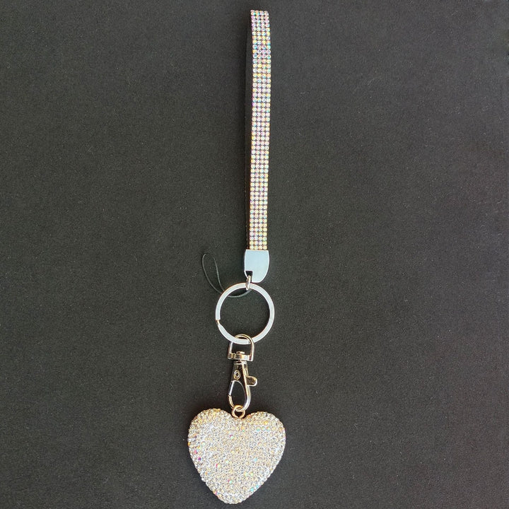 Chic rhinestone heart purse charm. Adorable women's accessory for keys & bags. Adds sparkle & style.