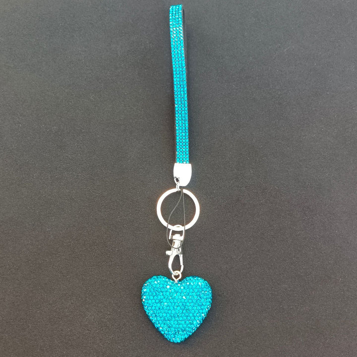 Luxury rhinestone heart accessory for women. Keychain & bag charm adds a touch of sparkle & elegance.