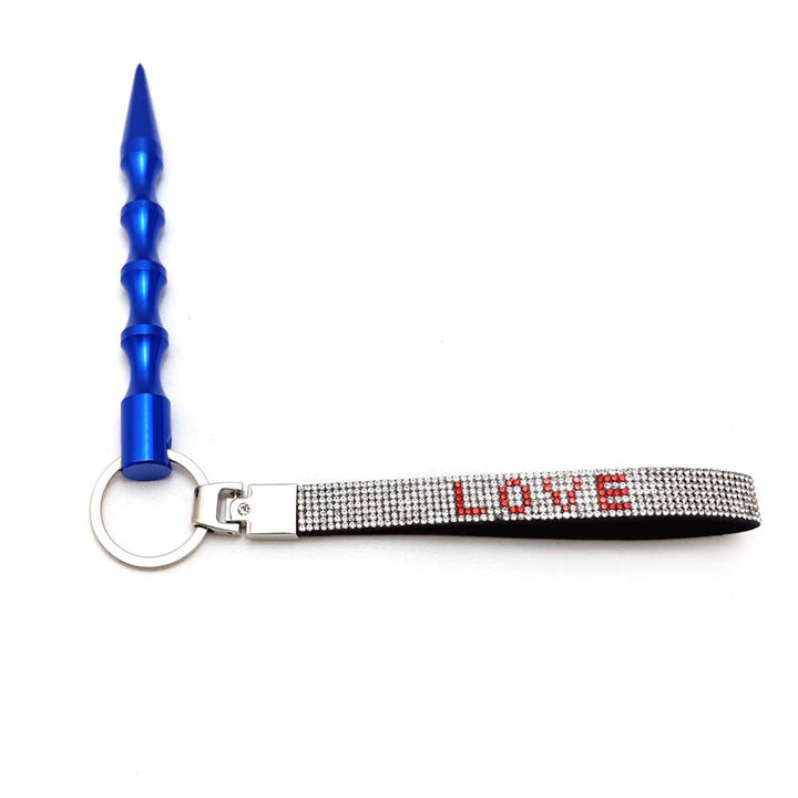 Assortment of colorful rhinestone love keychains, ideal for bulk purchase.