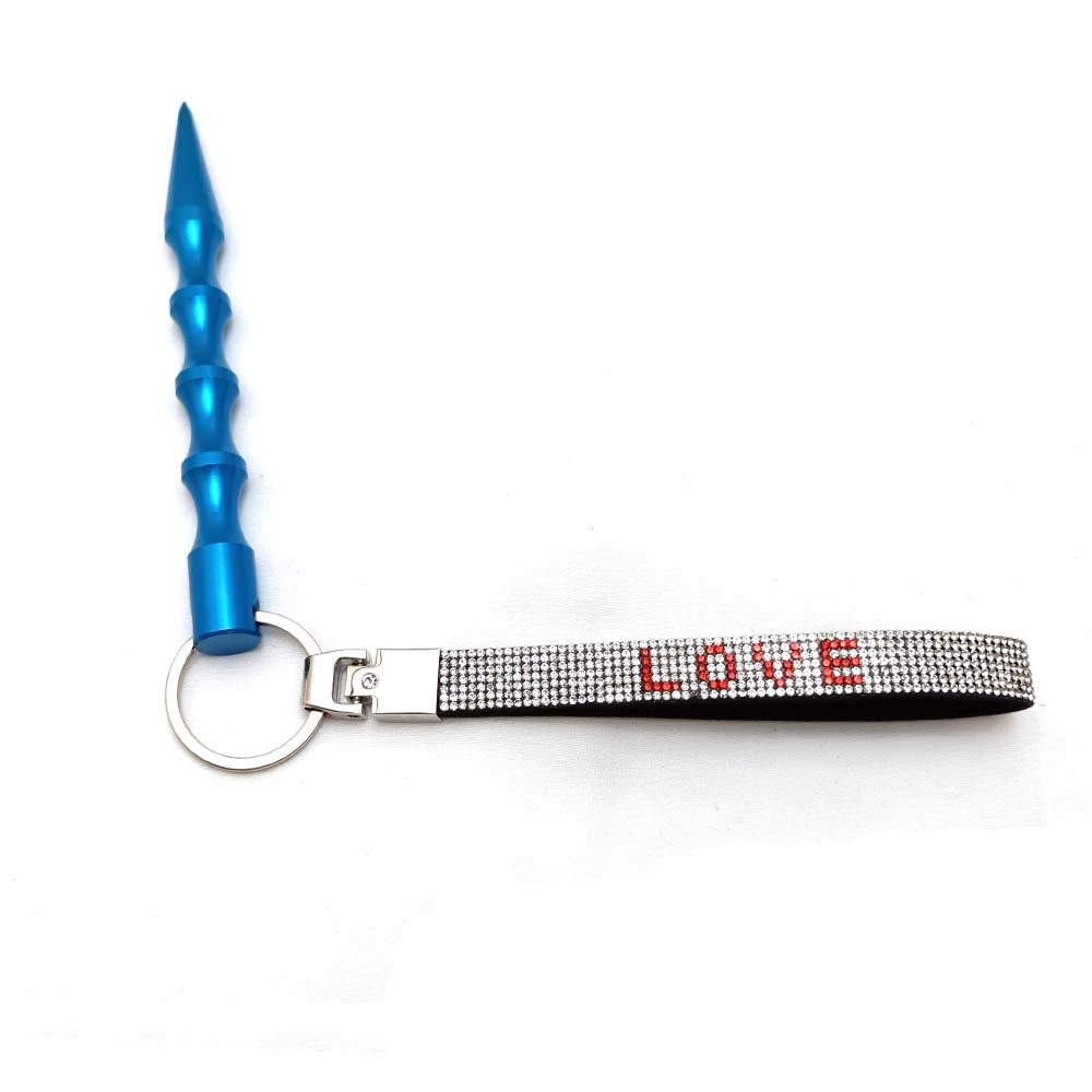 Chic rhinestone love charm, perfect women's accessory for keys & bags.