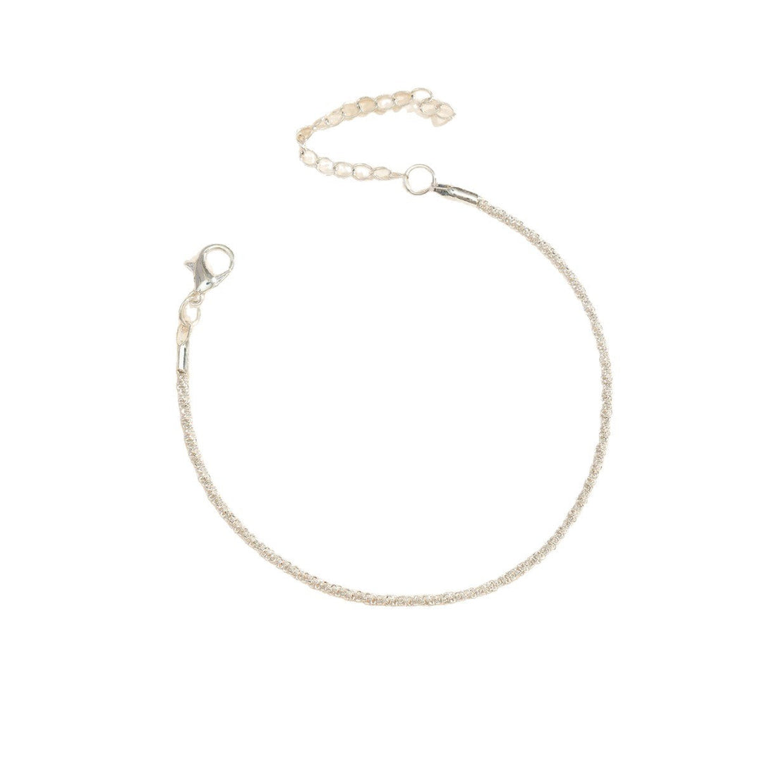 Elegant women's sparkling crystal anklet, silver-plated & adjustable. Ideal fashion jewelry for special occasions.
